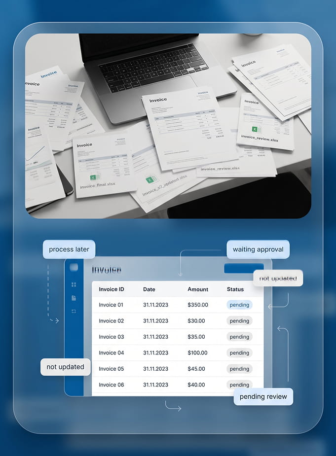 invoice processing issues with inconsistent data, missing details, and mismatched financial records